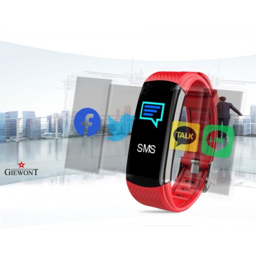 Smartwatch GIEWONT GW200-1 Czarny + Czerwony Pasek