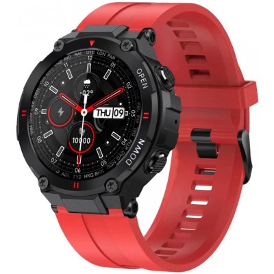 Smartwatch GRAVITY GT7-5 na czerwonym pasku