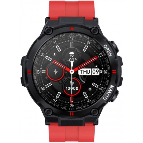 Smartwatch GRAVITY GT7-5 na czerwonym pasku
