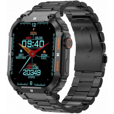 Smartwatch GRAVITY GT6-2 czarny na stalowej bransolecie