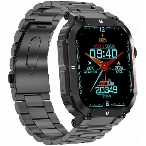 Smartwatch GRAVITY GT6-2 czarny na stalowej bransolecie