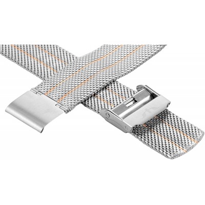 Bransoleta BISSET BM-103 mesh silver-rose gold 18mm