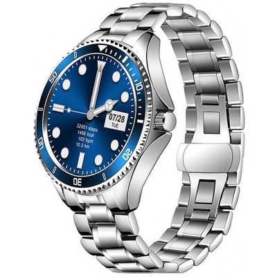 Smartwatch Garett Men Ocean RT srebrno-niebieski, stalowy