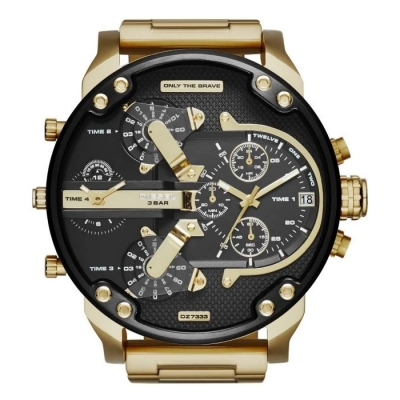 diesel  - duży złoty zegarek męski